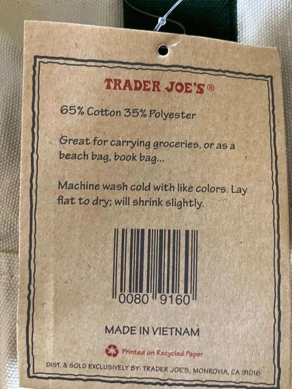 Trader Joe’s Canvas Tote - Picture 2 of 2